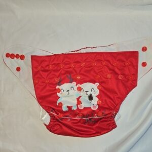 The Fluffy Penguin Christmas Cloth Diaper